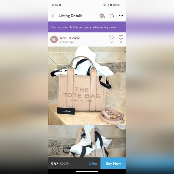 WARNING THESE ARE NOT MY LISTINGS MARC JACOBS TOTE BAG ***DO NOT BUY*** - Picture 5 of 12